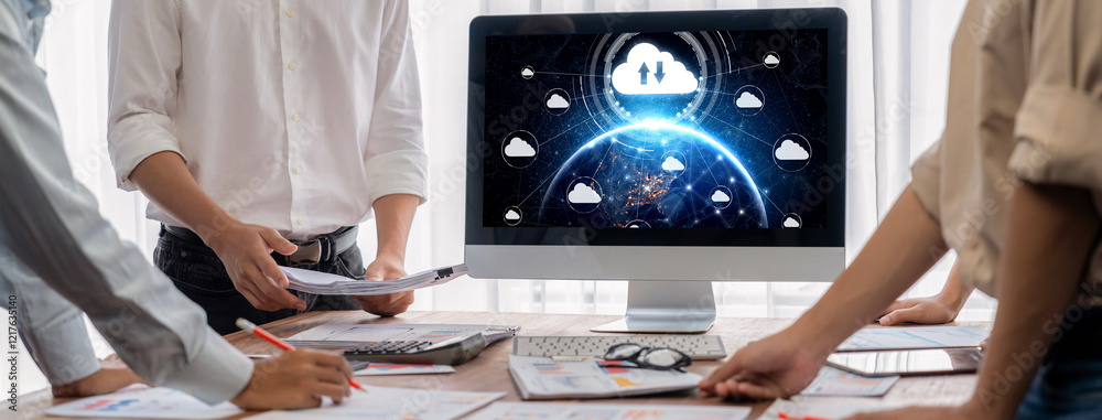 Poster Cloud computing software for brisk remote work and personal data storage