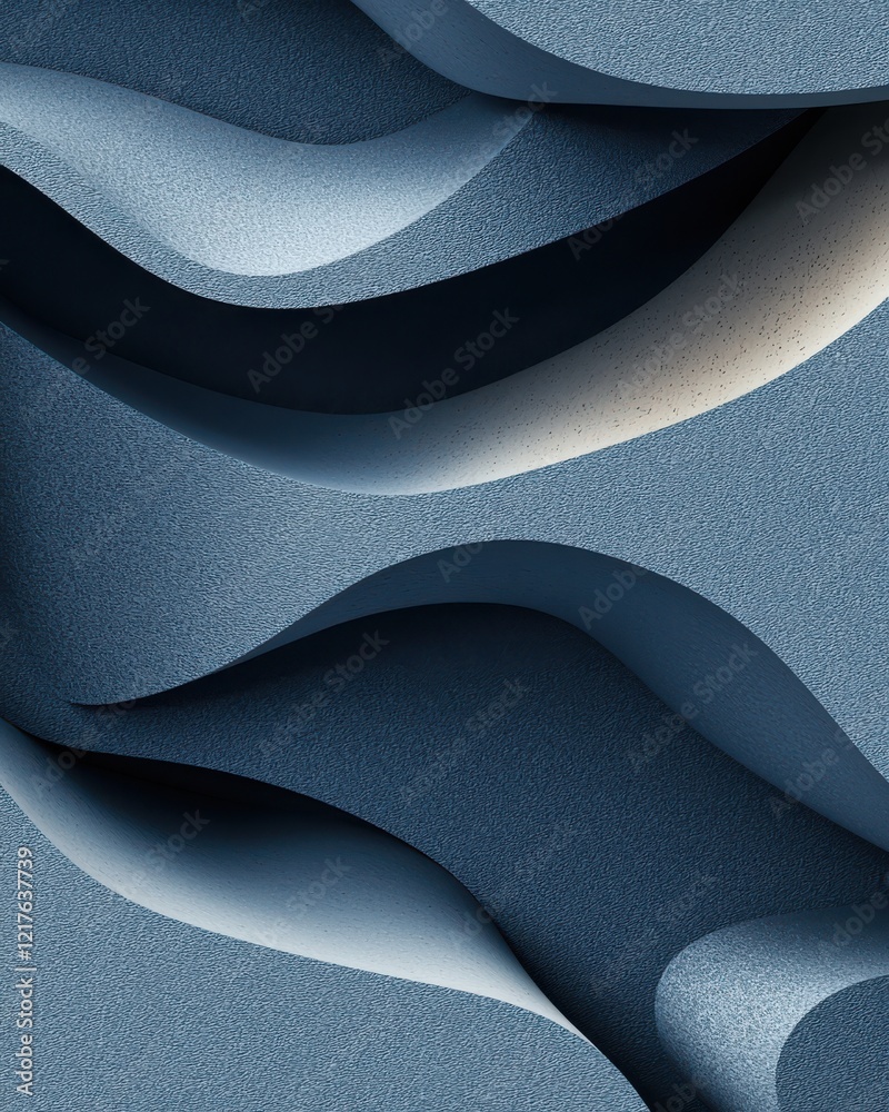 Poster Minimalistic overlapping shapes in textured layers abstract design modern art studio setting close-up view