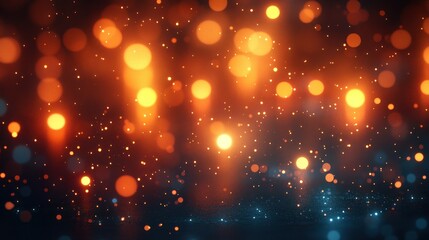Obraz premium Golden bokeh lights, dark background, stage, celebration, design