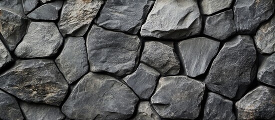 Obraz premium Textured black stone background for creative projects featuring empty copyspace ideal for design and editorial use