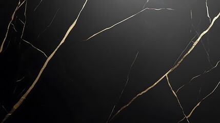 Abstract Black Marble Background With Gold Veins