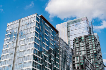 Cityscape with business building. Skyscraper cityscape of metropolitan city architecture. Business district. Cityscape with skyscraper architecture. Modern city skyline. Cityscape scenery