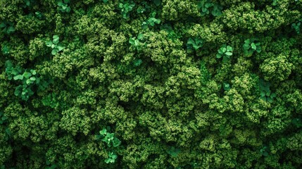 Green foliage texture background with dense plant growth and various shades of green Copy Space