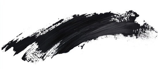 Black paint strokes on a white background ideal for creating stylish designs and providing ample copyspace for text or branding elements.