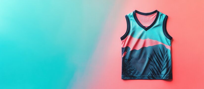 Basketball Jersey on Vibrant Background with Space for Custom Text and Branding Options