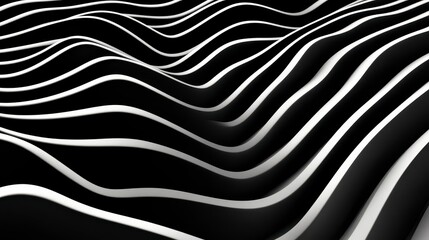 Abstract Black And White Undulating Wave Pattern