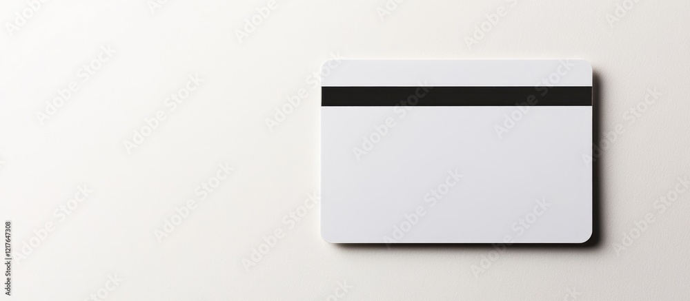 Aufkleber Blank Electronic Card with Black Stripe on White Background for Custom Text and Design Use with Clear Copyspace for Messaging