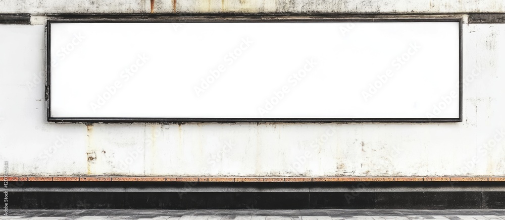 Poster blank billboard on rustic wall with ample copyspace for advertising messages or promotional content 
