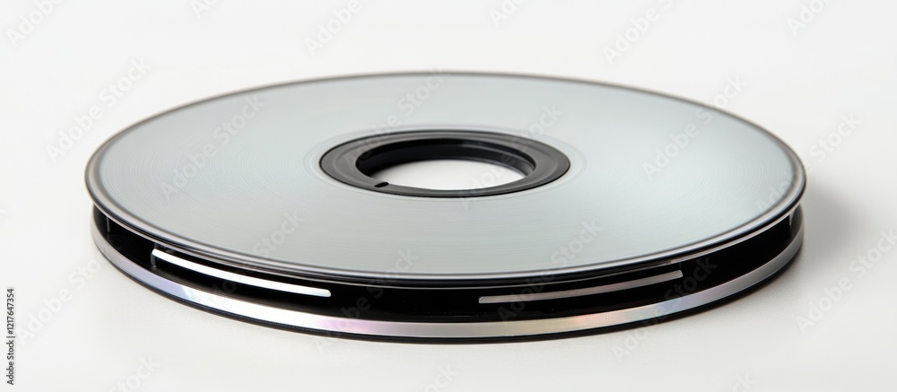 Aufkleber Blank DVD on White Background with Copyspace for Custom Text and Minimalistic Design for Multimedia or Software Presentation