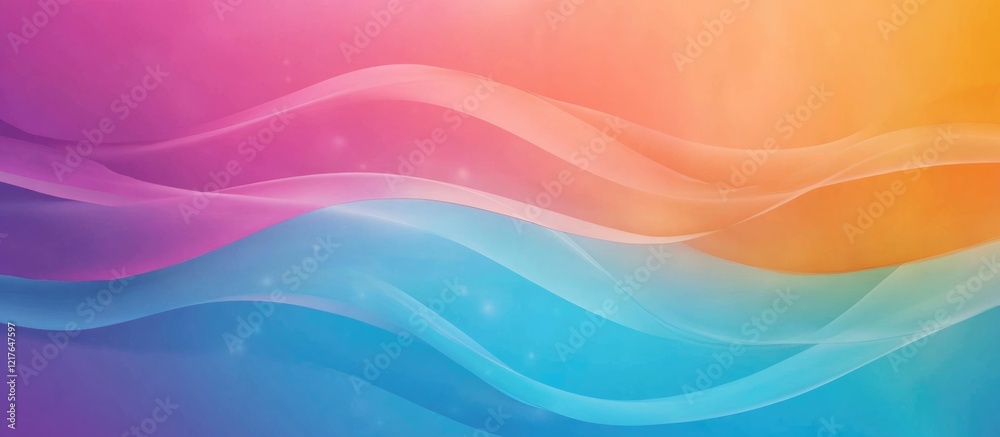 Aufkleber Colorful abstract background with smooth waves and blank space for personalized business card or invitation text design