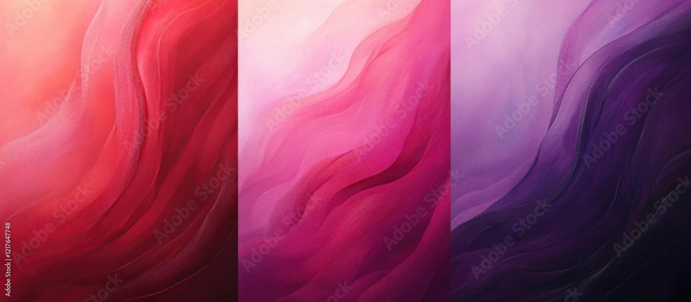 Aufkleber Vibrant abstract banners in shades of pink magenta and purple with smooth gradients and ample empty space for customization and text insertion