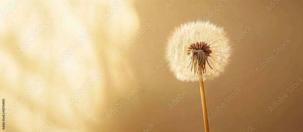 Aufkleber soft and airy dandelion close-up against a blurred background highlighting natural beauty and tranqu