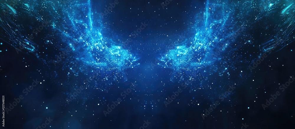 Aufkleber Vibrant Blue and Dark Technological Background with Ample Space for Text and Design Elements