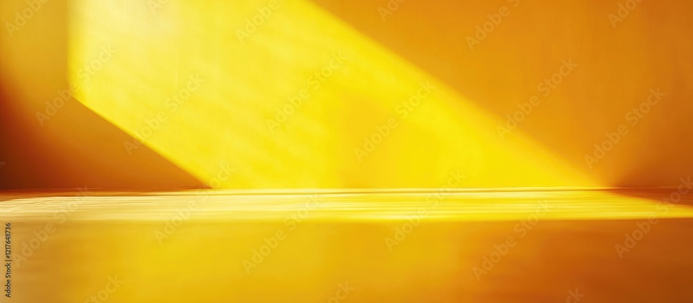 Poster vibrant yellow studio interior with soft light and generous copy space for creative text or marketin