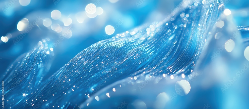 Aufkleber Vibrant Blue Abstract Background Featuring Soft Bokeh Lights and Ample Space for Text Overlay and Design Elements