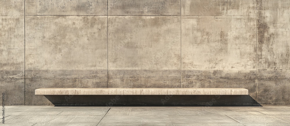 Aufkleber Empty billboard against a textured concrete wall designed for advertising display with ample space for custom text or graphics