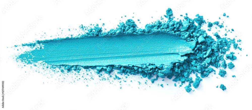 Aufkleber Vibrant turquoise and teal paint splashes on a pristine white background creating an artistic backdrop for creative text placement
