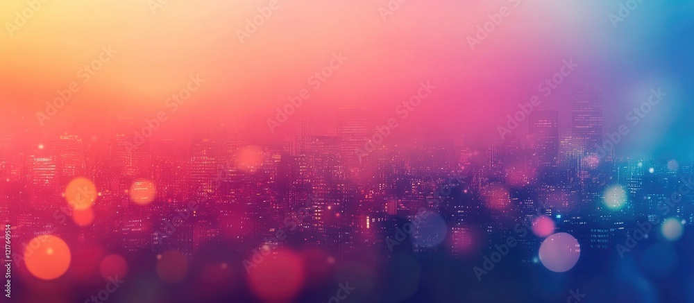 Aufkleber Vibrant Abstract Urban Background with Bokeh Effect and Space for Text Overlay in Eco-Friendly Color Palette