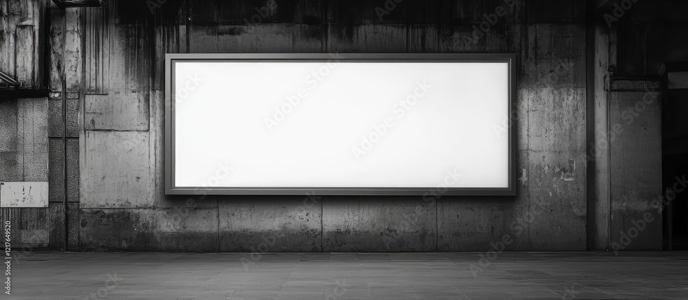 Poster blank billboard stand in urban setting offering copyspace for advertising or messaging in a desolate