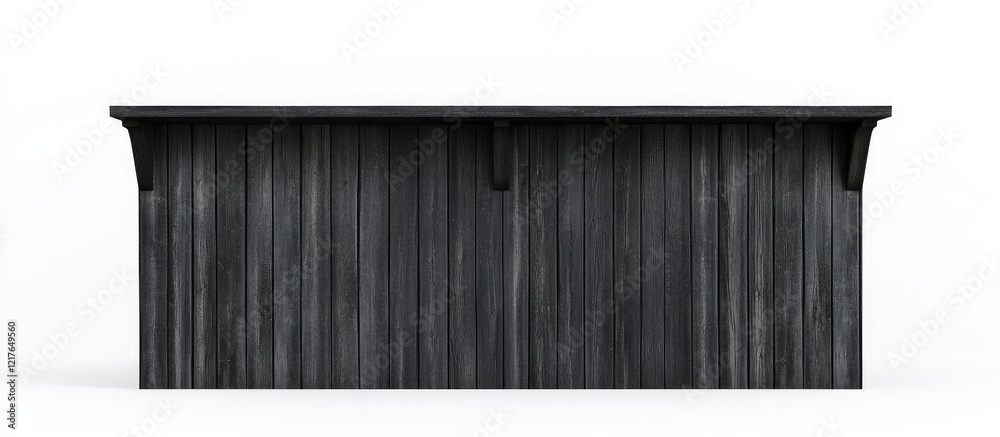 Aufkleber Black Wooden Booth Mockup Isolated on White Background Featuring Empty Copyspace for Custom Text and Marketing Use