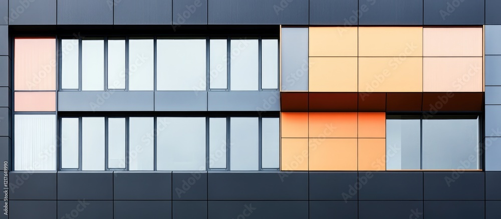 Poster modern building facade featuring blank billboard space for advertising and promotional messaging wit