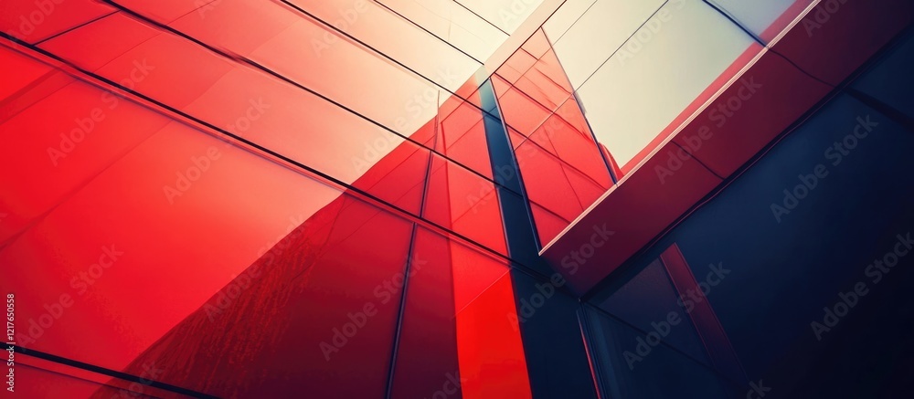 Poster modern abstract cityscape with colorful reflection and copyspace for advertising or marketing text