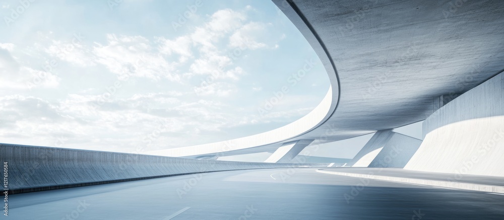 Aufkleber Blank Billboard Advertising Mockup on Modern Highway with Open Space for Custom Text and Clear Sky Background