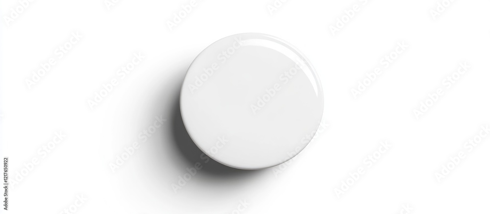 Aufkleber Minimalist White Ceramic Wall Plate Isolated on Clean Background with Ample Copyspace for Custom Text and Design Applications