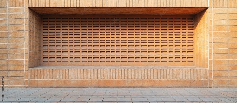 Poster Brick wall banner featuring textured bricks and ample empty space for personalized text or branding opportunities.