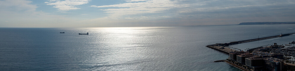 aerial view of the mediterranean shore at alicante