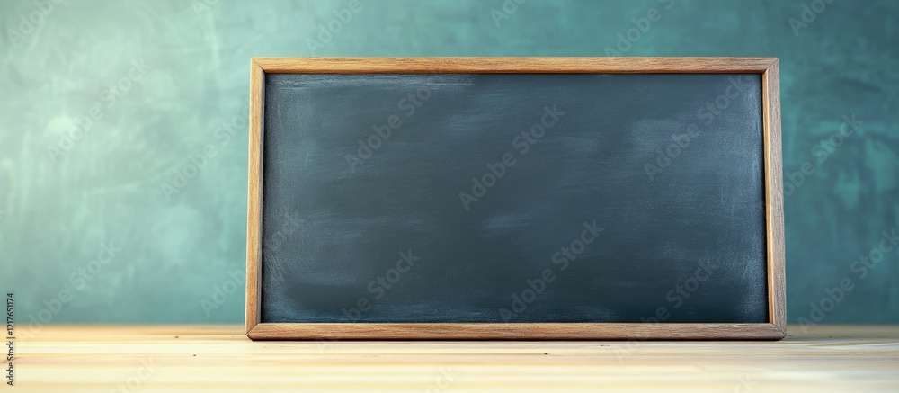 Aufkleber blank chalkboard with wooden frame offering ample space for custom text or messages ideal for educat