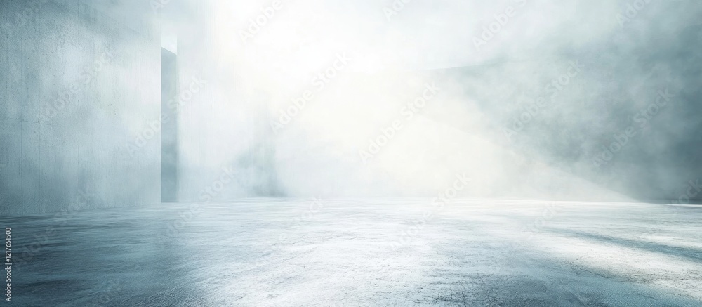 Poster contemporary industrial office space with bright lighting and empty area for text or graphics usage