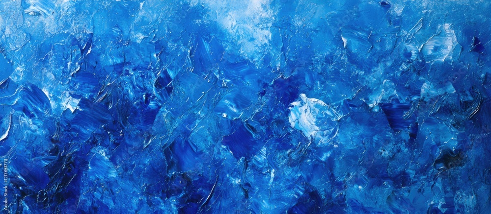 Aufkleber Blue ice texture in winter abstract cold formations with ample copyspace for text ideal for backgrounds and creative projects