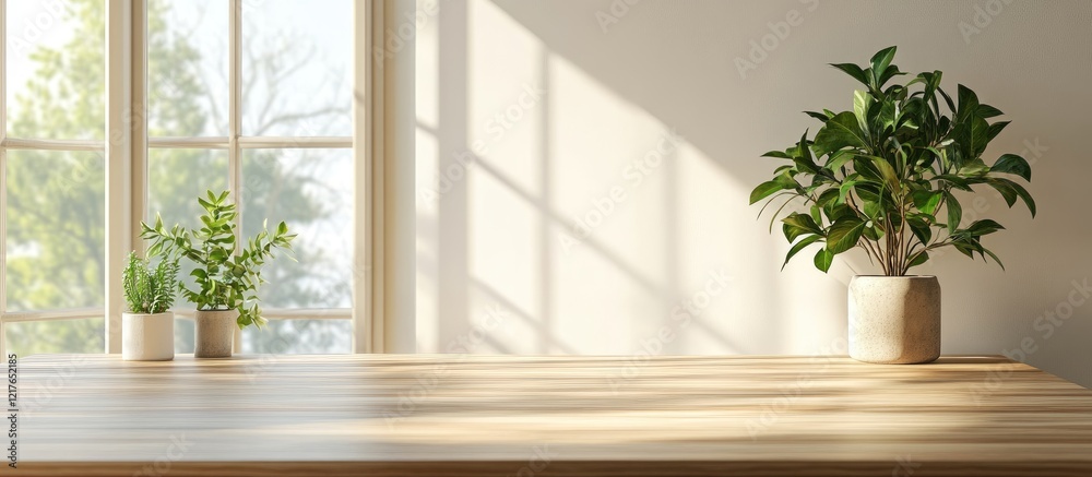 Aufkleber elegant dining room featuring a vintage window and potted plants with ample empty space for text and