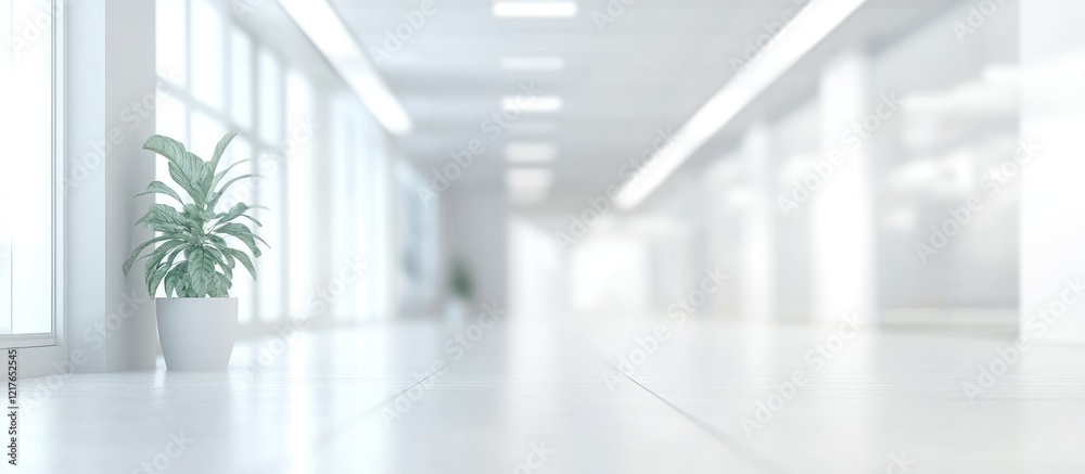 Aufkleber Serene bright white interior with blurred background and empty space for text ideal for minimalistic designs and presentations