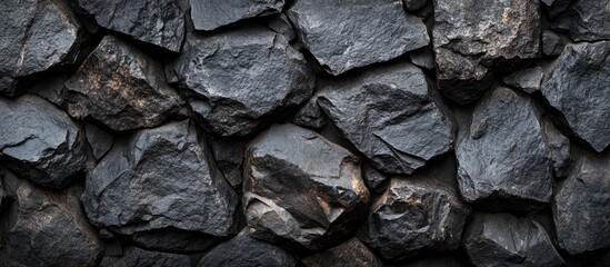 Black stone texture background with ample copyspace for text ideal for design and advertising purposes