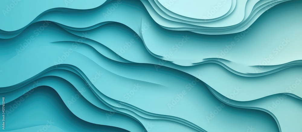 Aufkleber Aquamarine gradient background with layered paper texture ideal for creating customizable text layouts and modern graphic designs