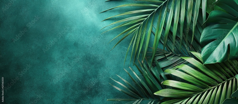 Poster Blank Card Mockup on Isolated Green Leaf Background for Custom Text Placement and Design With Natural Tropical Aesthetic