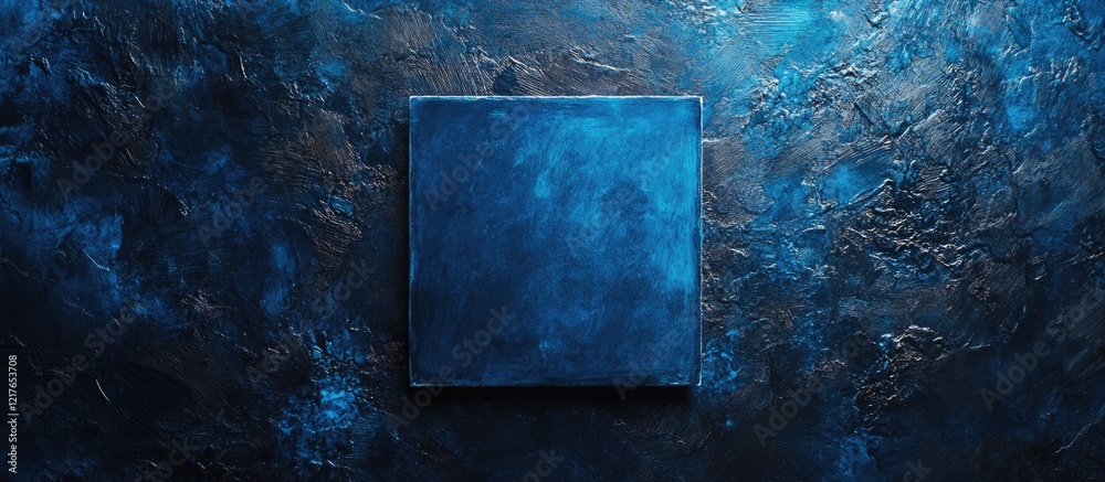 Aufkleber Blue textured background featuring a square in the center, ideal for adding customized text or graphics in a creative design project.