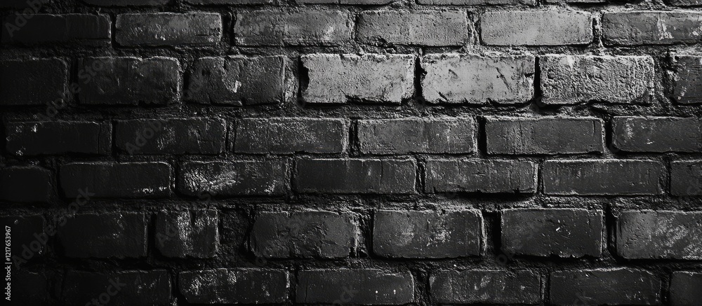 Aufkleber black brick wall backdrop offering ample empty space for realistic exhibition designs and customizab