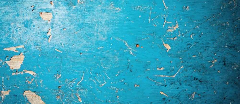 Poster Bright Blue Textured Plywood Surface with Minimalist Style and Copy Space for Text or Design Elements