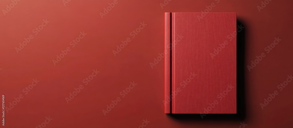 Aufkleber Blank Red Book Cover Template for Paperback or Hardback Design Mockup on Minimalist Background with Space for Custom Text
