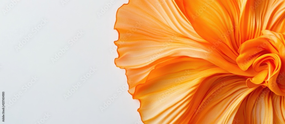 Poster vibrant orange flower petals on a soft light background with clear space for text and creative desig