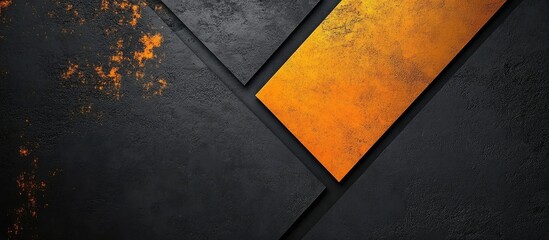 Abstract geometric background with black, orange, and yellow triangles providing ample copy space for text overlays and design elements.