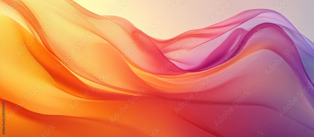 Aufkleber Vibrant Abstract Gradient Background with Flowing Waves and Space for Text or Design Elements