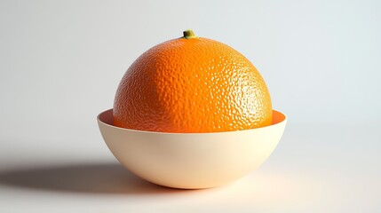 Bright orange fruit sits elegantly in a minimalist bowl against a light backdrop