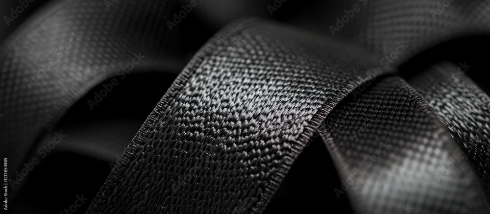 Aufkleber Black textured ribbon background with horizontal design and ample empty space for text placement and professional branding.