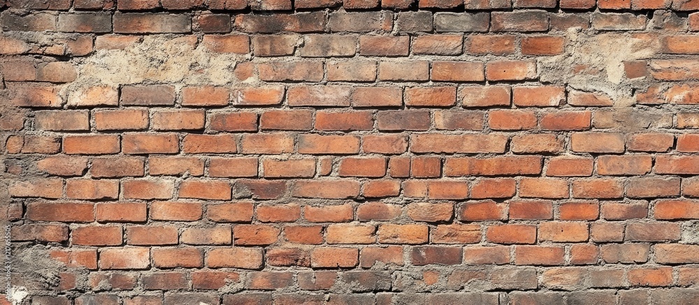 Aufkleber Brick wall texture featuring rustic bricks creating a strong architectural background with ample space for text and design elements