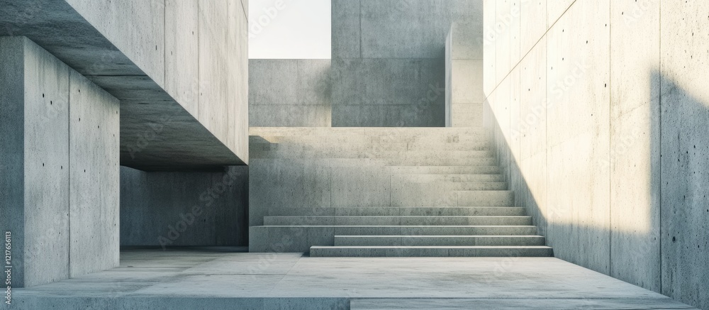 Poster modern concrete advertising poster mockup in urban setting featuring expansive blank space for custo