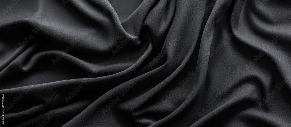 Poster Elegant Black Fabric Texture Mockup for T-Shirt Design Featuring Copyspace for Custom Text or Branding Elements